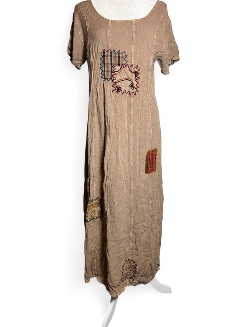 Artsy Patchwork Maxi Dress Boho Indie Cottagecore XL